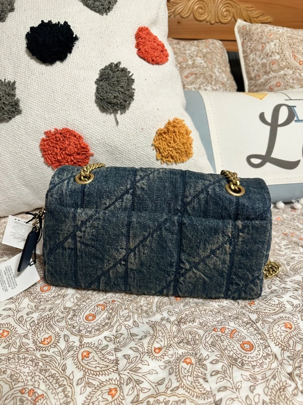 Coach Tabby Quilted Denim Shoulder Bag 26